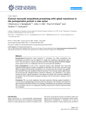 Báo cáo y học: "Central neuraxial anaesthesia presenting with spinal myoclonus in the perioperative period: a case series"