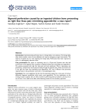 Báo cáo y học: "Sigmoid perforation caused by an ingested chicken bone presenting as right iliac fossa pain mimicking appendicitis: a case report"