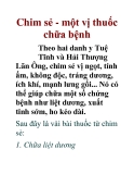 Chim sẻ - một vị thuốc chữa bệnh