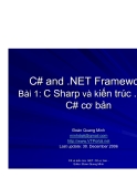 C# and .NET FrameworkBài 1: C Sharp và kiến trúc .NET.C# cơ bảnĐoàn Quang Minh