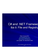 C# and .NET FrameworkBài 8: File and RegistryĐoàn Quang Minh minhdqtt@gmail.com