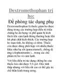 Dextromethophan trị ho: Ðề phòng tác dụng phụ