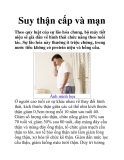 Suy thận cấp và mạn