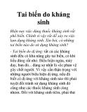 Tai biến do kháng sinh