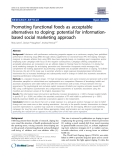 Báo cáo y học: " Promoting functional foods as acceptable alternatives to doping: potential for informationbased social marketing approach"