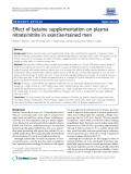 Báo cáo y học: " Effect of betaine supplementation on plasma nitrate/nitrite in exercise-trained men"