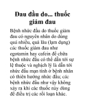 Đau đầu do... thuốc giảm đau