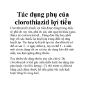 Tác dụng phụ của clorothiazid lợi tiểu
