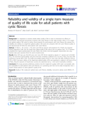 báo cáo khoa học:"  Reliability and validity of a single item measure of quality of life scale for adult patients with cystic fibrosis"