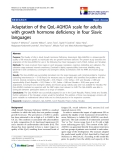 báo cáo khoa học:" Adaptation of the QoL-AGHDA scale for adults with growth hormone deficiency in four Slavic languages"