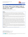 báo cáo khoa học:" The Chinese version of the Pediatric Quality of Life Inventory™ (PedsQL™) 3.0 Asthma Module: reliability and validity"