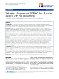 báo cáo khoa học:" Validation of a proposed WOMAC short form for patients with hip osteoarthritis"