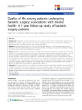 báo cáo khoa học:" Quality of life among patients undergoing bariatric surgery: associations with mental health- A 1 year follow-up study of bariatric surgery patients"