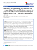 báo cáo khoa học:" Differences in demographic composition and in work, social, and functional limitations among the populations with unipolar depression and bipolar disorder: results from a nationally representative sample"