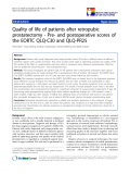 báo cáo khoa học:"  Quality of life of patients after retropubic prostatectomy - Pre- and postoperative scores of the EORTC QLQ-C30 and QLQ-PR25"