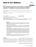 báo cáo khoa học:" Pain management procedures used by dental and maxillofacial surgeons: an investigation with special regard to odontalgia"