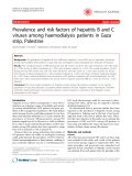 Báo cáo y học: " Prevalence and risk factors of hepatitis B and C viruses among haemodialysis patients in Gaza strip, Palestine"