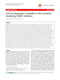 Báo cáo y học: " Cell line-dependent variability in HIV activation employing DNMT inhibitors"