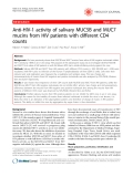 Báo cáo y học: " Anti-HIV-1 activity of salivary MUC5B and MUC7 mucins from HIV patients with different CD4 counts"