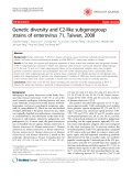 Báo cáo y học: "Genetic diversity and C2-like subgenogroup strains of enterovirus 71, Taiwan, 2008"