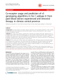 Báo cáo y học: " Co-receptor usage and prediction of v3 genotyping algorithms in hiv-1 subtype b’ from paid blood donors experienced anti-retroviral therapy in chinese central province"