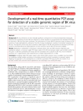 Báo cáo y học: "Development of a real-time quantitative PCR assay for detection of a stable genomic region of BK virus"