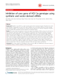 Báo cáo y học: "Inhibition of core gene of HCV 3a genotype using synthetic and vector derived siRNAs"