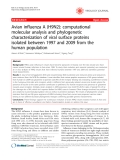 Báo cáo y học: " Avian influenza A (H9N2): computational molecular analysis and phylogenetic characterization of viral surface proteins isolated between 1997 and 2009 from the human population"