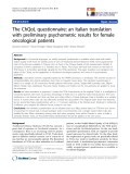 báo cáo khoa học:" The ChQoL questionnaire: an Italian translation with preliminary psychometric results for female oncological patients"