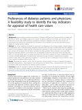 Báo cáo khoa học: Preferences of diabetes patients and physicians: A feasibility study to identify the key indicators for appraisal of health care values