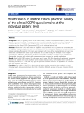 báo cáo khoa học:" Health status in routine clinical practice: validity of the clinical COPD questionnaire at the individual patient level"