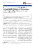 báo cáo khoa học:" Psychometric properties of the Brief Pain Inventory among patients with osteoarthritis undergoing total hip replacement surgery"