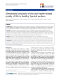 báo cáo khoa học:" Dimensional structure of the oral health-related quality of life in healthy Spanish workers"