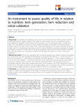 báo cáo khoa học:" An instrument to assess quality of life in relation to nutrition: item generation, item reduction and initial validation"