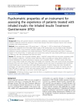 báo cáo khoa học:" Psychometric properties of an instrument for assessing the experience of patients treated with inhaled insulin: the Inhaled Insulin Treatment Questionnaire (IITQ)"