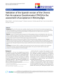 báo cáo khoa học:"  Validation of the Spanish version of the Chronic Pain Acceptance Questionnaire (CPAQ) for the assessment of acceptance in fibromyalgia"