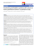 báo cáo khoa học:" Functioning and health in patients with cancer on home-parenteral nutrition: a qualitative study"