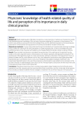 báo cáo khoa học:" Physicians' knowledge of health-related quality of life and perception of its importance in daily clinical practice" 