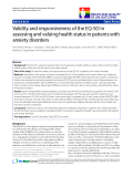 báo cáo khoa học:" Validity and responsiveness of the EQ-5D in assessing and valuing health status in patients with anxiety disorders"