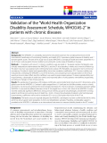 báo cáo khoa học:"  Validation of the "World Health Organization Disability Assessment Schedule, WHODAS-2" in patients with chronic diseases"