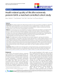 báo cáo khoa học:" Health related quality of life after extremely preterm birth: a matched controlled cohort study"