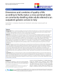 báo cáo khoa học:" Dimensions and correlates of quality of life according to frailty status: a cross-sectional study on community-dwelling older adults referred to an outpatient geriatric service in Italy"