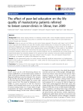 báo cáo khoa học:"  The effect of peer-led education on the life quality of mastectomy patients referred to breast cancer-clinics in Shiraz, Iran 2009"