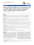 báo cáo khoa học:" Minimal important differences and response shift in health-related quality of life; a longitudinal study in patients with multiple myeloma"