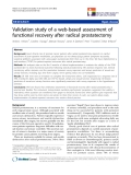 báo cáo khoa học:"  Validation study of a web-based assessment of functional recovery after radical prostatectomy"