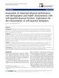 báo cáo khoa học:"  Association of measured physical performance and demographic and health characteristics with self-reported physical function: implications for the interpretation of self-reported limitations"