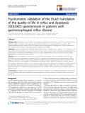 báo cáo khoa học:" Psychometric validation of the Dutch translation of the quality of life in reflux and dyspepsia (QOLRAD) questionnaire in patients with gastroesophageal reflux disease"