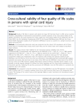 báo cáo khoa học:"  Cross-cultural validity of four quality of life scales in persons with spinal cord injury"