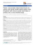 báo cáo khoa học:"  Patient- and provider-related determinants of generic and specific health-related quality of life of patients with chronic systolic heart failure in primary care: a cross-sectional study"