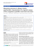 báo cáo khoa học:" Measuring outcomes in allergic rhinitis: psychometric characteristics of a Spanish version of the congestion quantifier seven-item test (CQ7)"